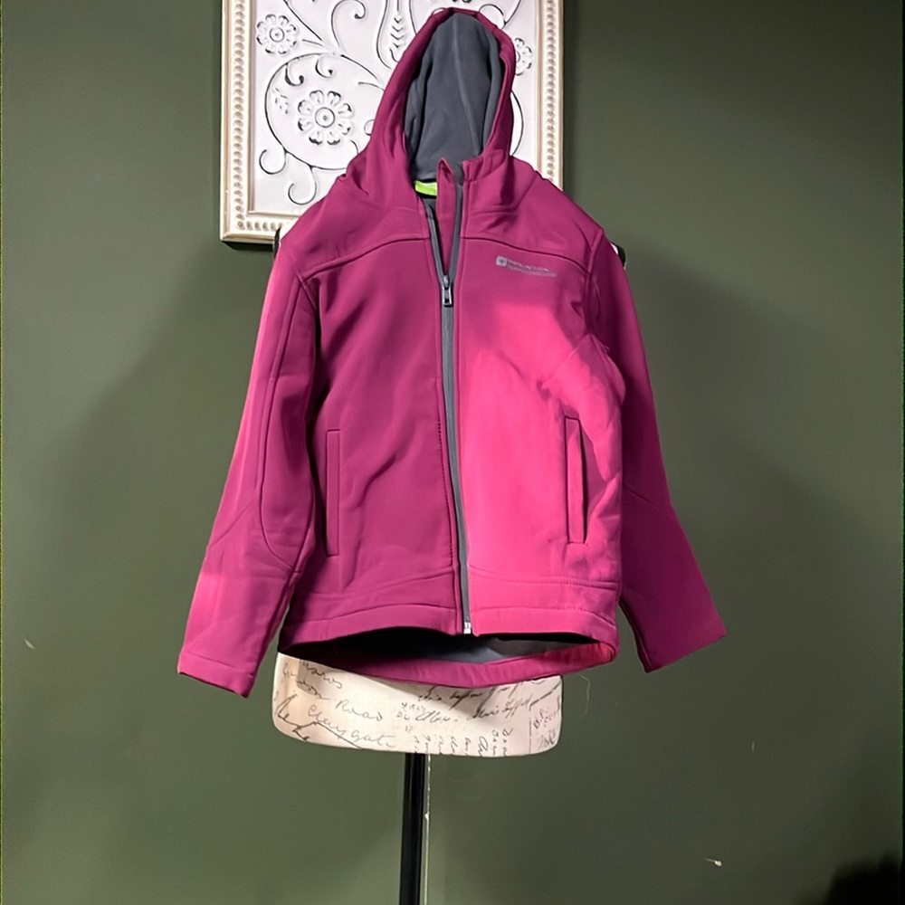 Plum purple girls waterproof, fleece lined jacket
